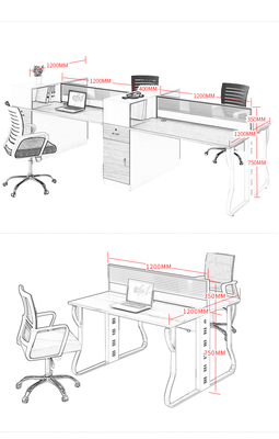 办公家具简约现代职员桌2/4人办公室桌子双人财务桌办公桌椅组合